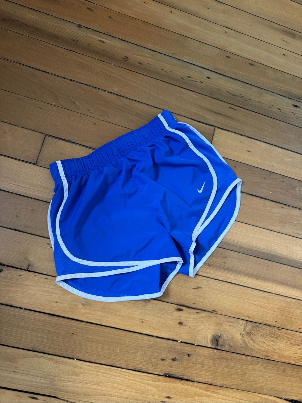 Nike Women's Tempo Dri-FIT Royal Blue Athletic Shorts with White Trim